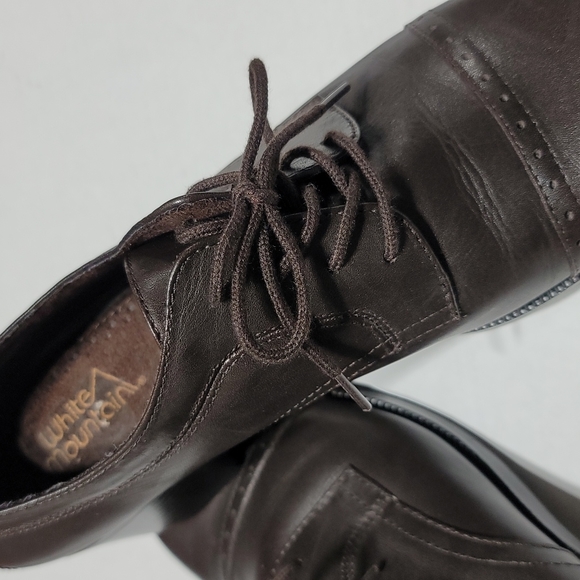 WHITE MOUNTAIN CASUAL CLASSIC DARK ACADEMIA LACE UP BROWN LEATHER LOAFERS 10W - Picture 4 of 13